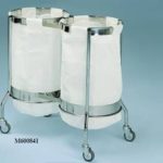 Carucior lenjerie murdara-curata - inox, 2 saci